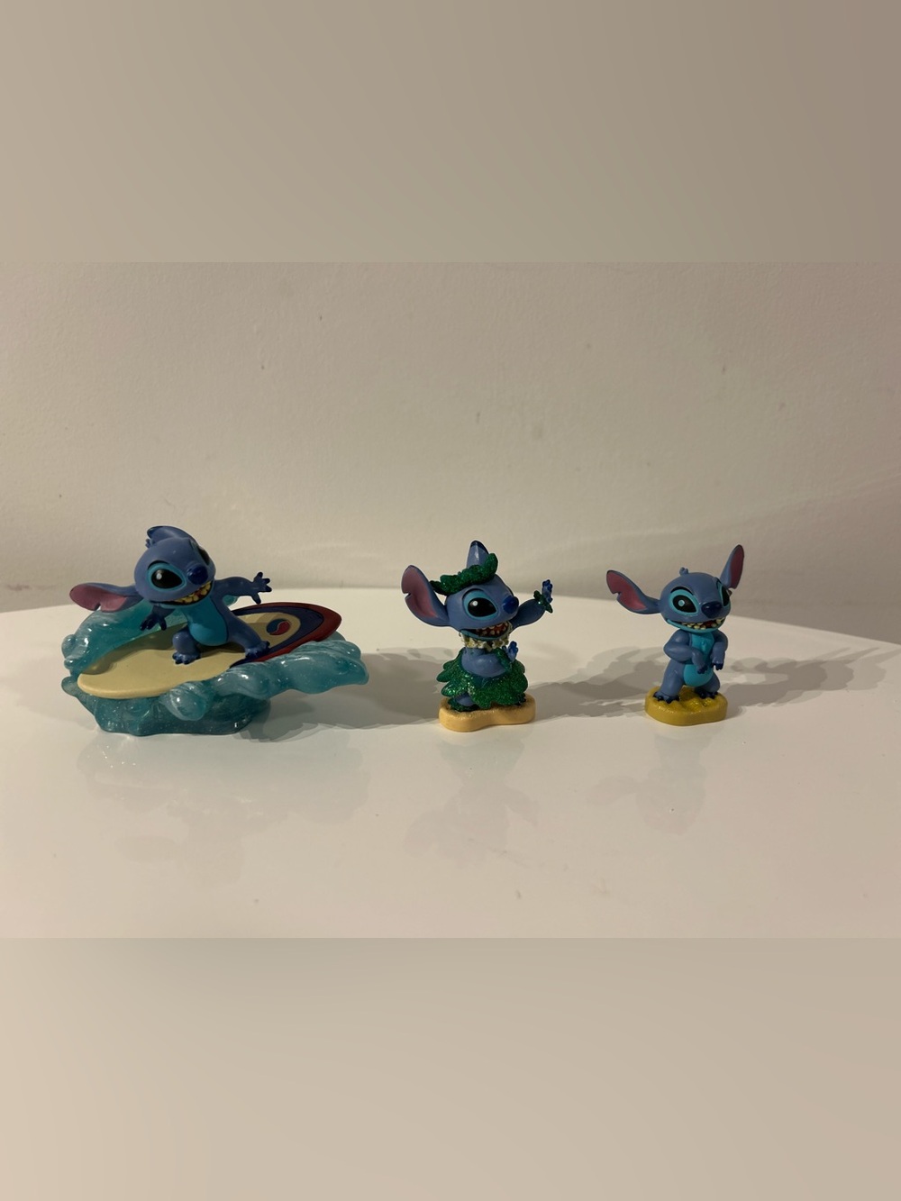 Disney Lilo & Stitch Figure Lot of 3 Surfing Hula Stitch Collectibles